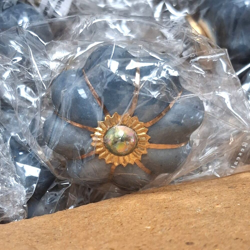 12 NEW Metal Magic LLC Ceramic Drawer Pull Knob Blue Grey Gold Renovations